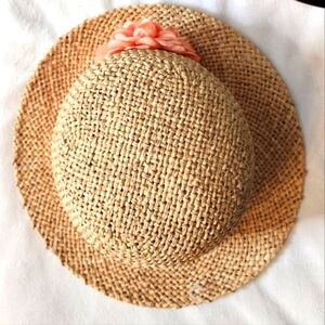 NEW Woven Derby Bowler Hat Rollable Rim 1970s Vintage Tea Party Summer Cloche